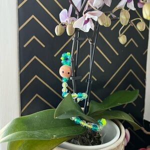 New handmade beaded garden worm whimsical and fun